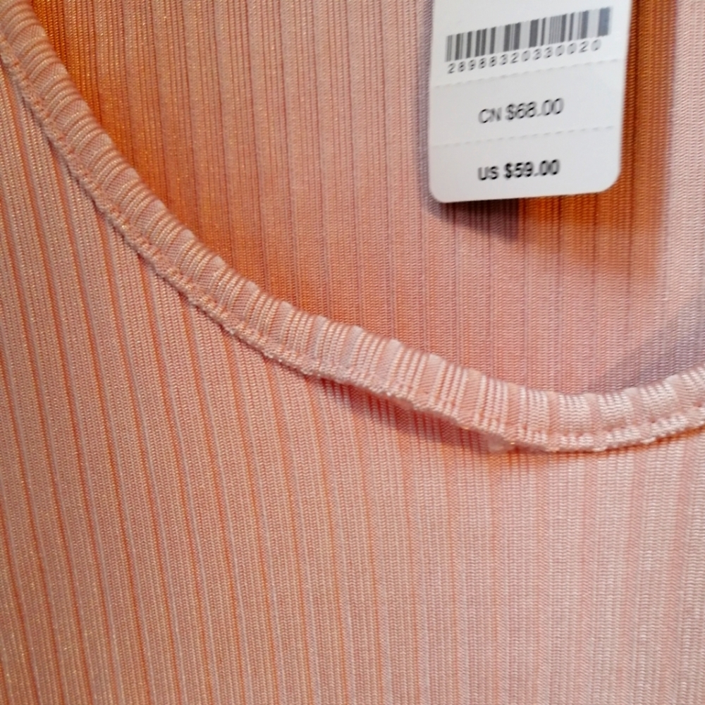 Bebe NWT Pink Shiny Rib Bodysuit - Picture 7 of 7